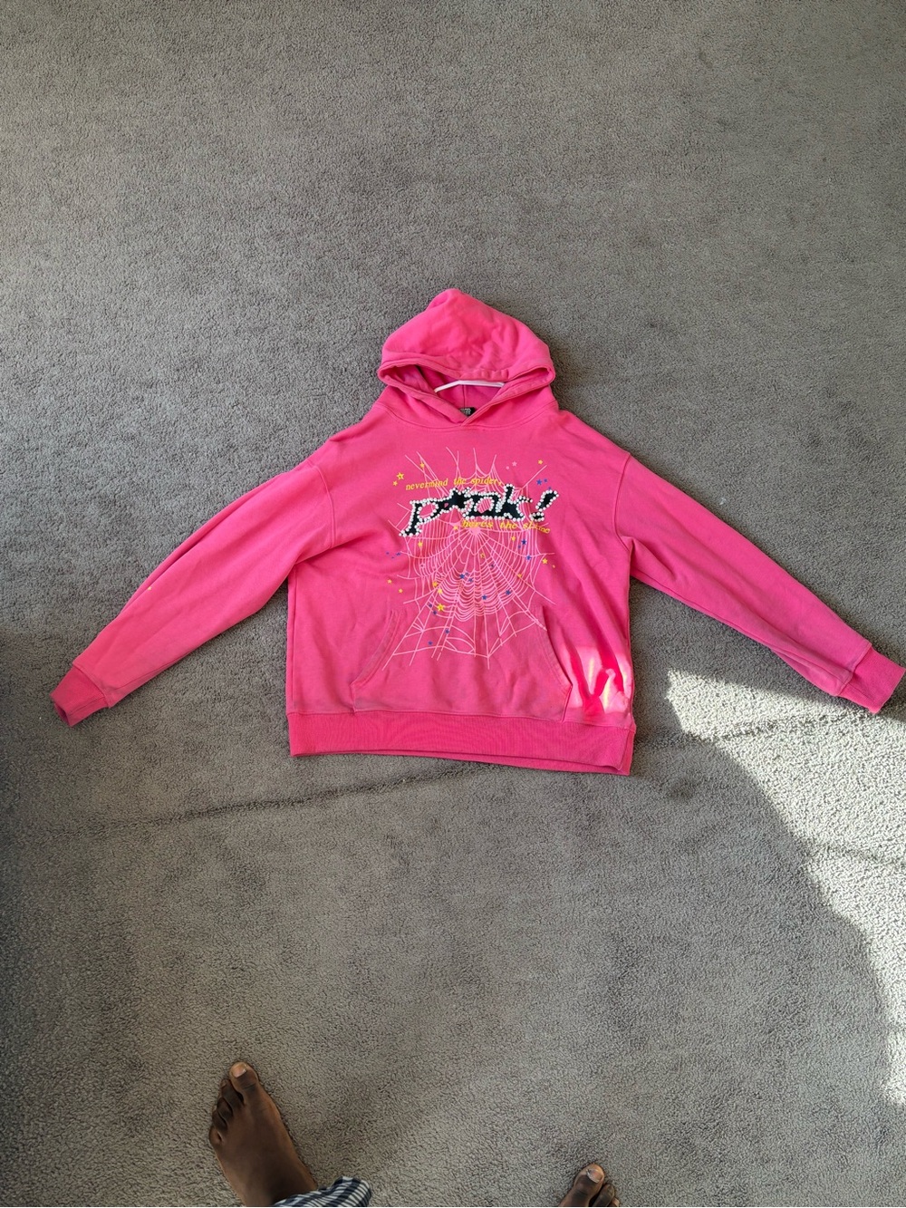 Sp5der pink hoodie